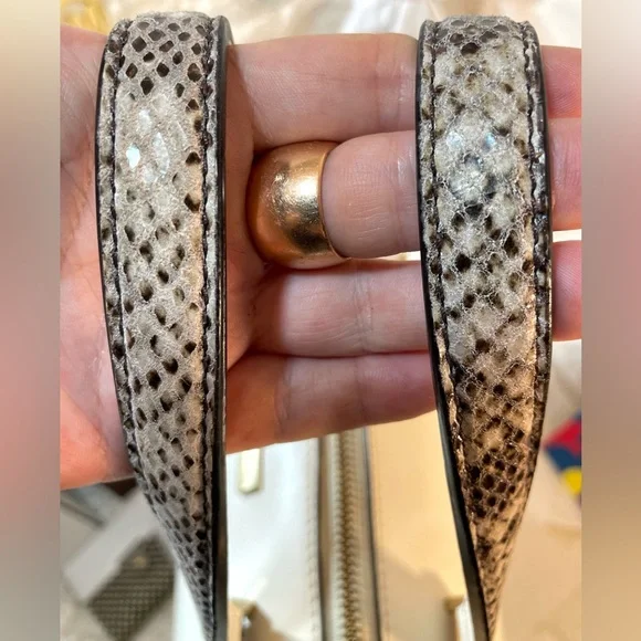 Like New Genuine Leather white large medium convertible bag satchel - Picture 8 of 16